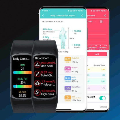 Smart Bracelet With Bluetooth Calling And Blood Oxygen Monitoring - Hd Tft Display - Black