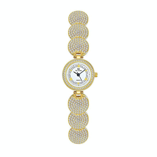 Diamond-inlaid Women Chain Watch - Elegant Accessory - Gold