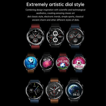 1.39 Inch Ip67 Waterproof Leather Band Smart Watch Supports Bluetooth Call / Blood Oxygen / Body Temperature Monitoring - Black