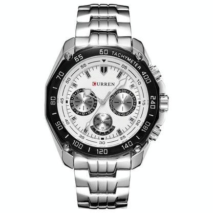 Waterproof Quartz Watch for Men - Casual Business Style - White Shell White