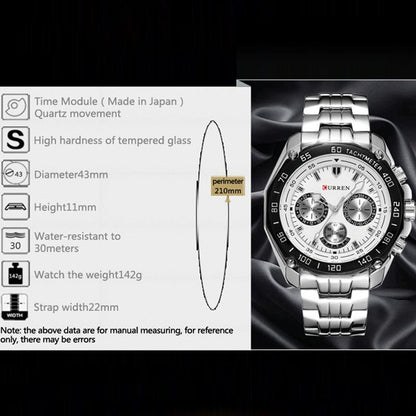 Waterproof Quartz Watch for Men - Casual Business Style - White Shell White