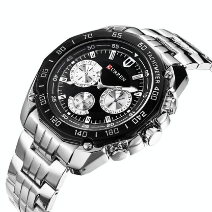 Waterproof Quartz Watch for Men - Casual Business Style - White Shell White
