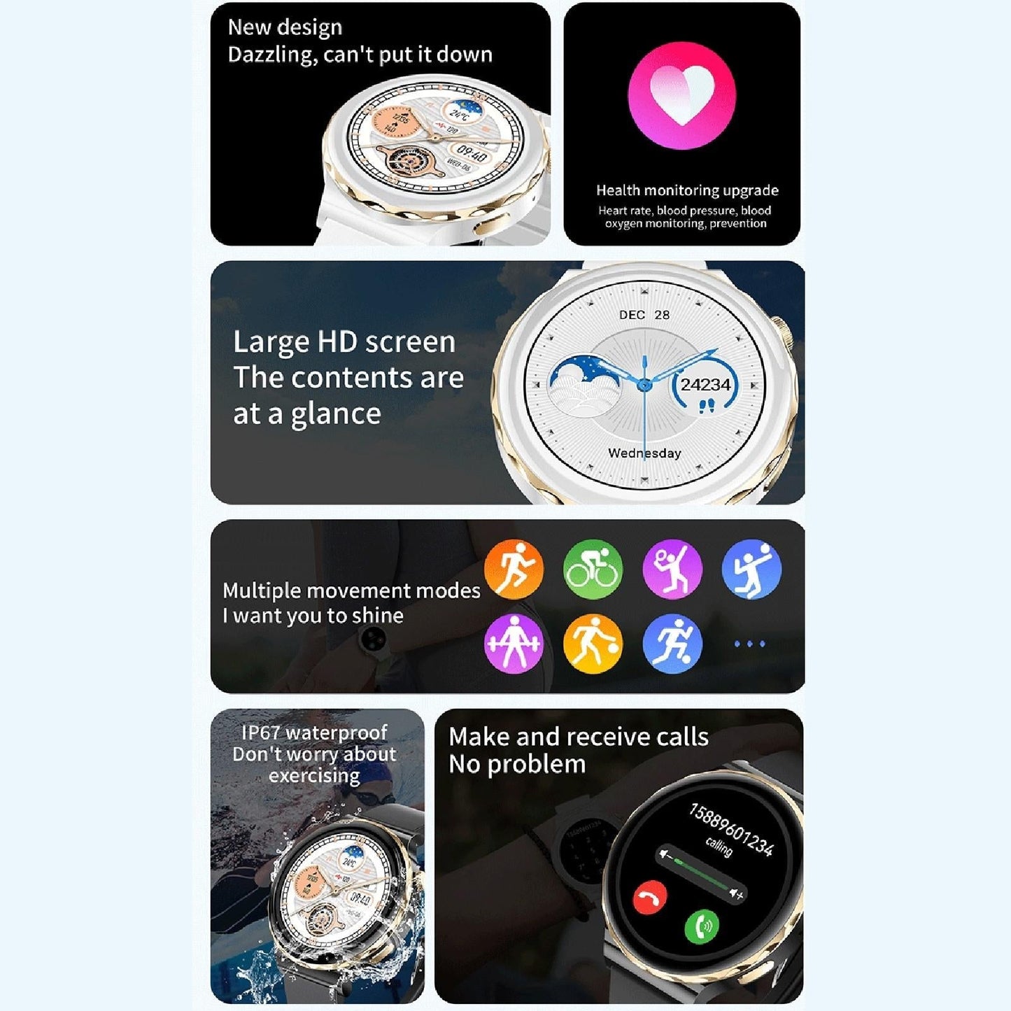 1.28 Inch Dual Mode Sport Smart Watch Support Bluetooth Call / Sleep / Blood Oxygen / Heart Rate / Blood Pressure Health Monitor - Black