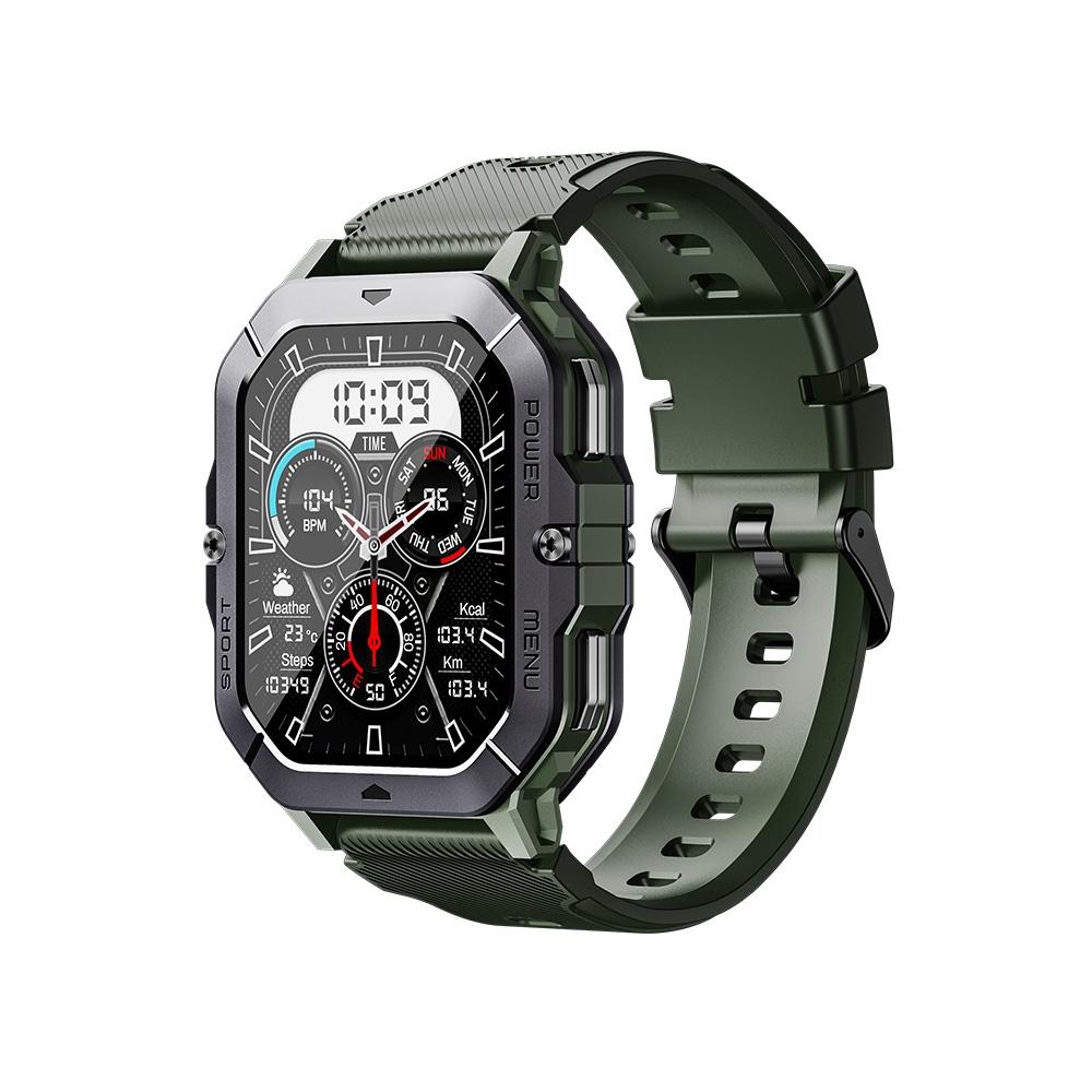 2.02 Inch Sport Smart Watch Support Bluetooth Call / Sleep / Blood Oxygen / Heart Rate / Blood Pressure Health Monitor - Black