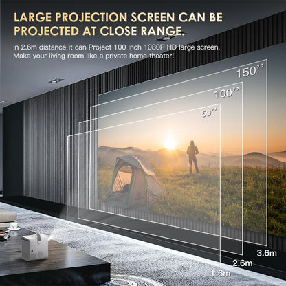 Portable Wifi Projector With Android 10 Os And Hd Display - White