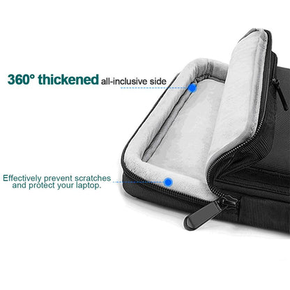 Waterproof Nylon Laptop Handbag with Trolley Strap - Fits 13-14 Inch Laptops - Black