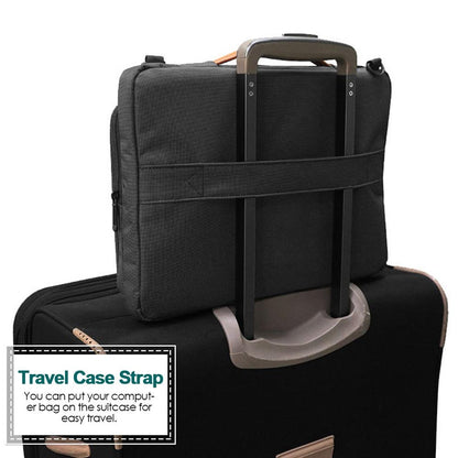 Waterproof Nylon Laptop Handbag with Trolley Strap - Fits 13-14 Inch Laptops - Black