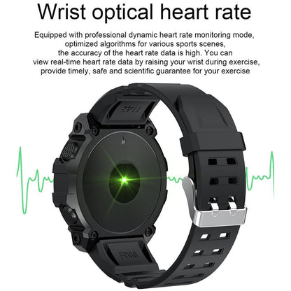 1.3 Inch Colour Round Screen Sport Smart Watch Support Heart Rate / Multi-Sports Mode - Black