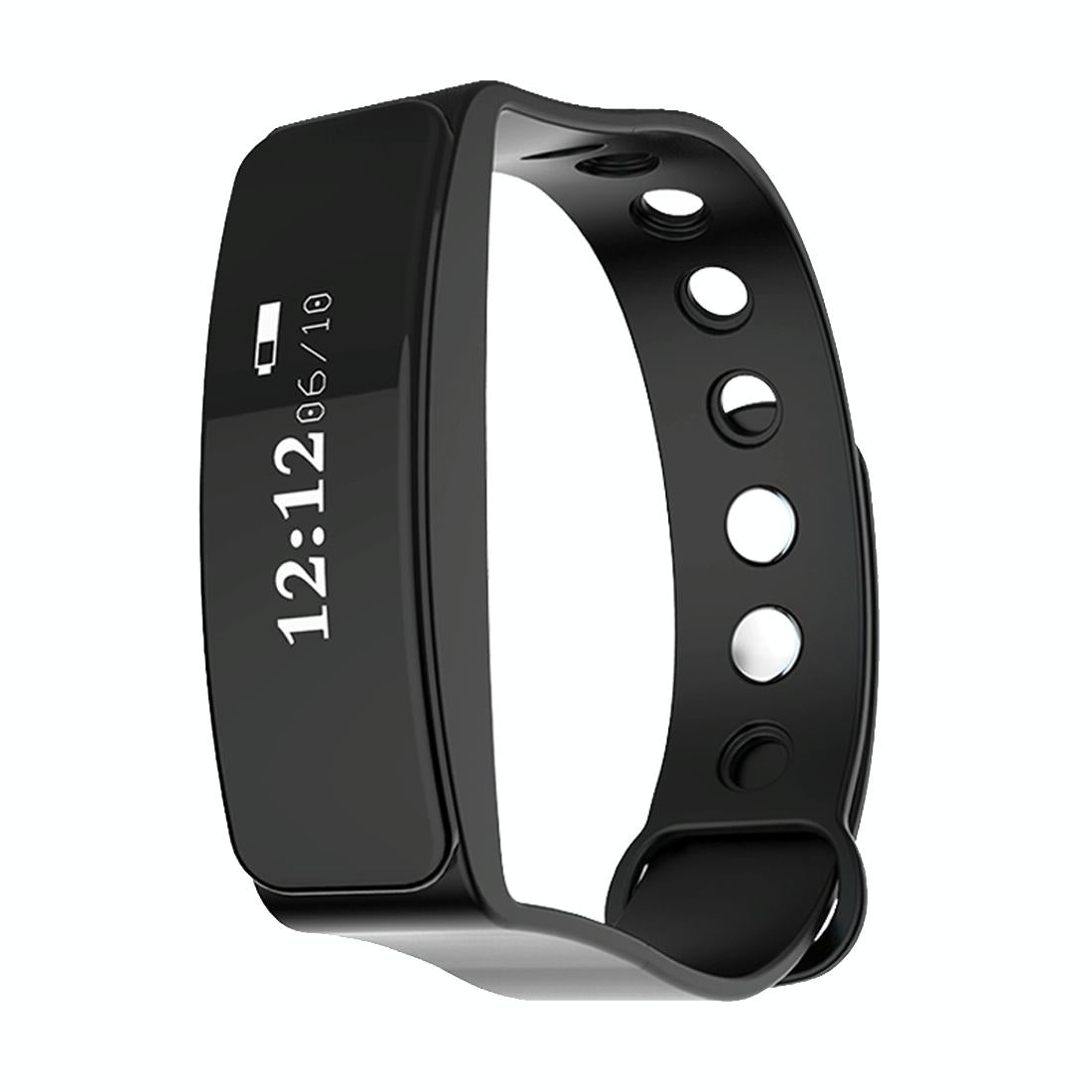 Waterproof Oled Bluetooth Smart Bracelet With Pedometer And Remote Capture For Android / Ios - Black