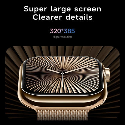 2.04 Inch Colour Screen Smart Watch Steel Strap Support Bluetooth Call - Gold