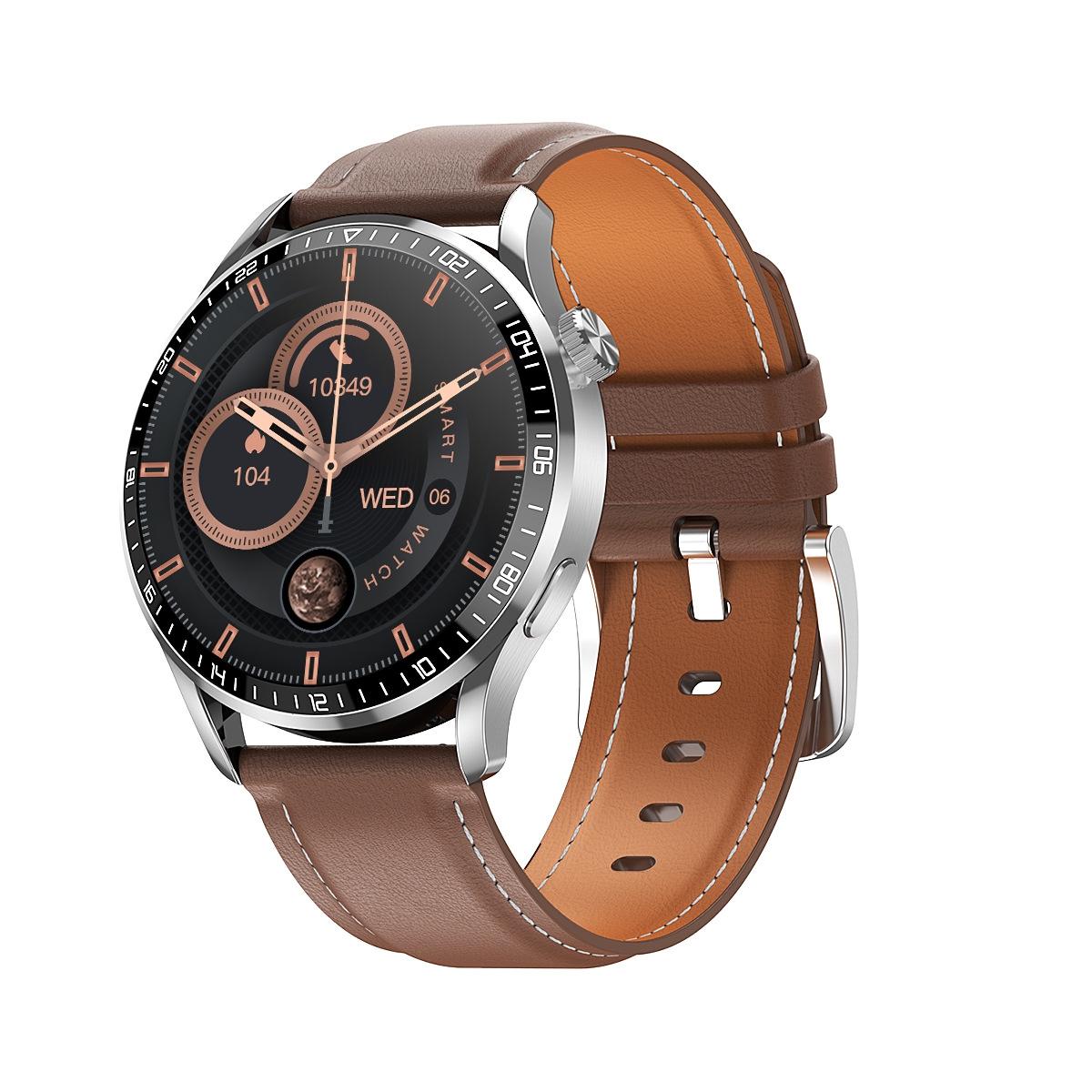 1.32 Inch Heart Rate Detection Smart Watch - Silver + Steel
