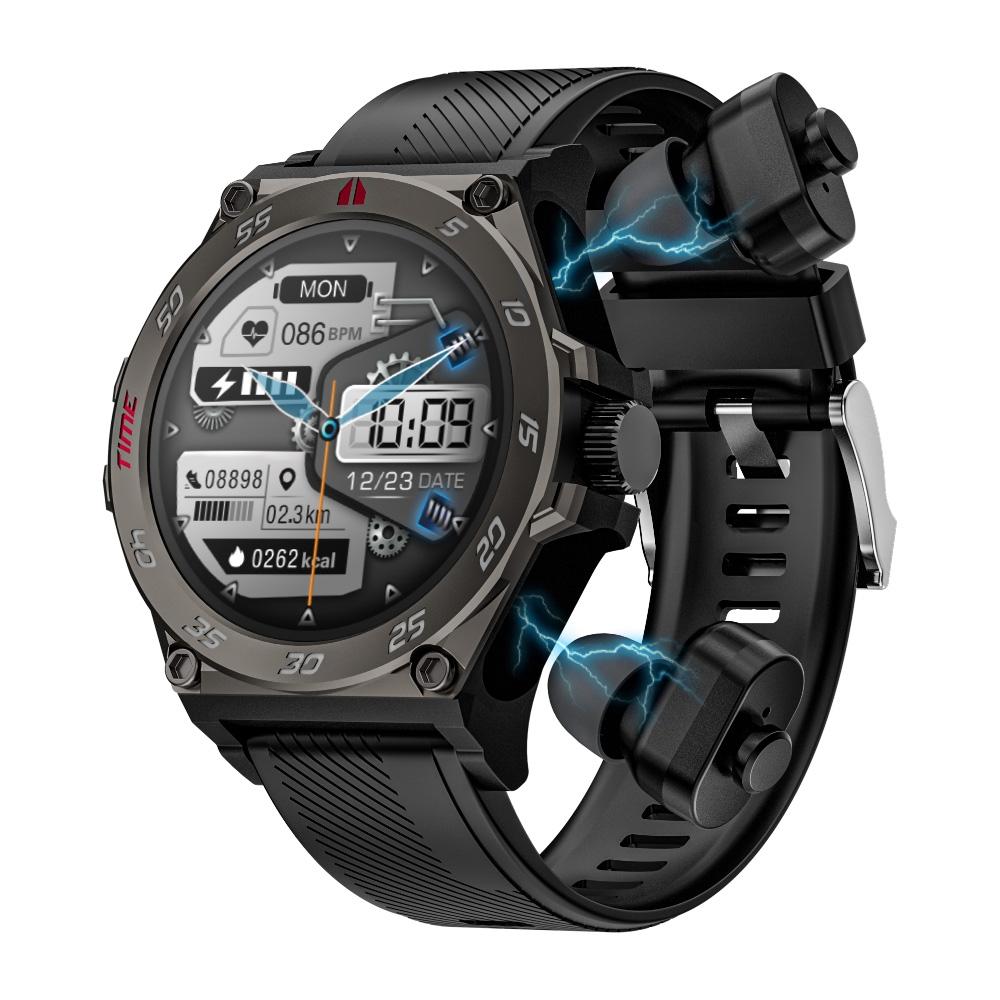 1.53 Inch Ip67 Bt5.0 Sport Smart Watch With Earbuds Support Bluetooth Call / Sleep / Blood Oxygen / Heart Rate / Blood Pressure Health Monitor - Blue