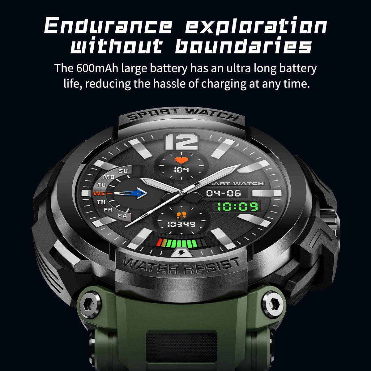 1.5 Inch Colour Screen Bluetooth Smart Watch Health & Sports Monitoring - Green
