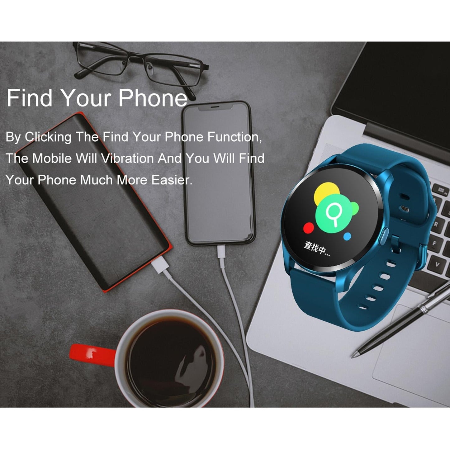 1.28 Inch Tft Colour Screen Ip67 Waterproof Smart Watch Support Body Temperature Monitoring / Sleep Monitoring / Heart Rate Monitoring - Grey