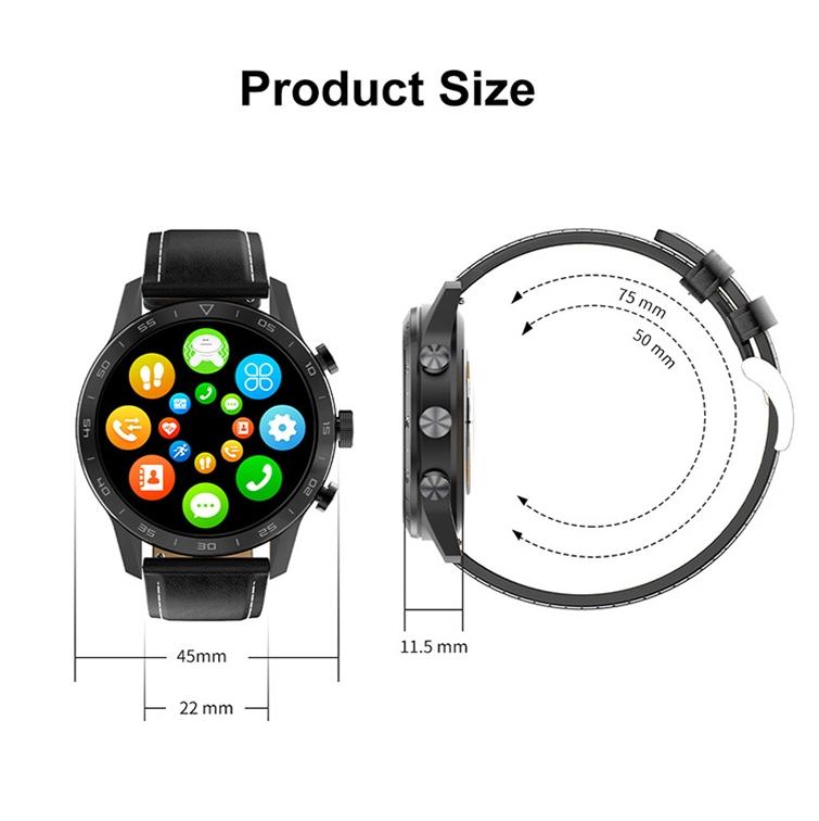 Smart Dual Display Analog Digital Call Watch - Black Leather