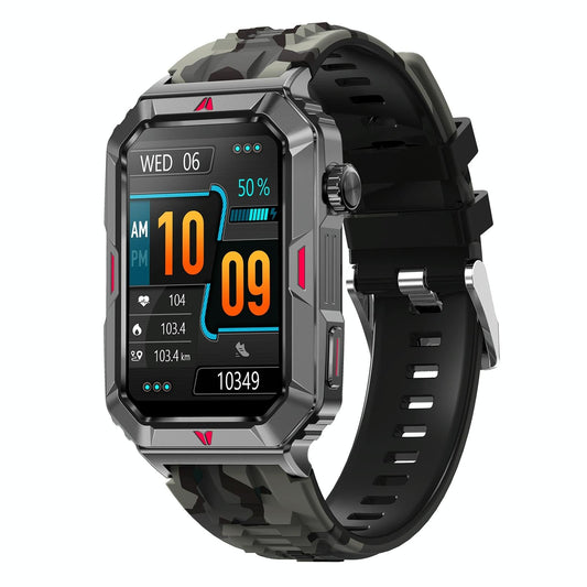 Smart Bracelet With Sleep Detection And Silicone Strap - Bt5.2 - Camo Black