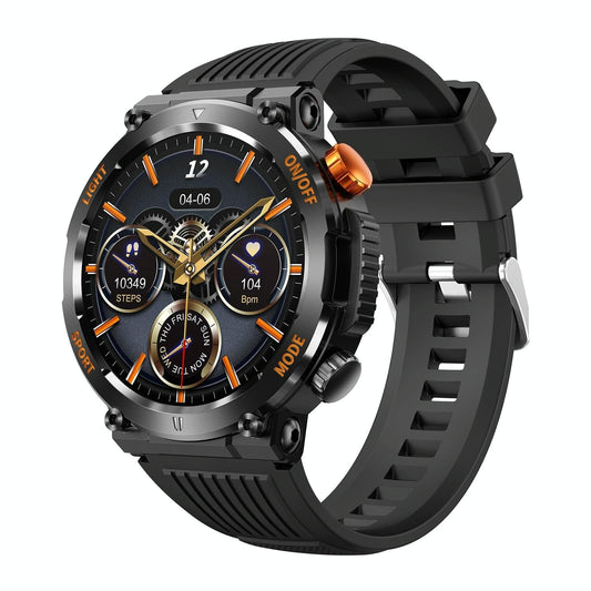 1.46 Inch Round Screen Bluetooth Smart Watch Support Health Monitoring & 100+ Sports Modes - Black