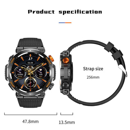 1.46 Inch Round Screen Bluetooth Smart Watch Support Health Monitoring & 100+ Sports Modes - Black