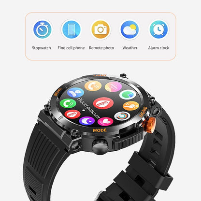 1.46 Inch Round Screen Bluetooth Smart Watch Support Health Monitoring & 100+ Sports Modes - Black