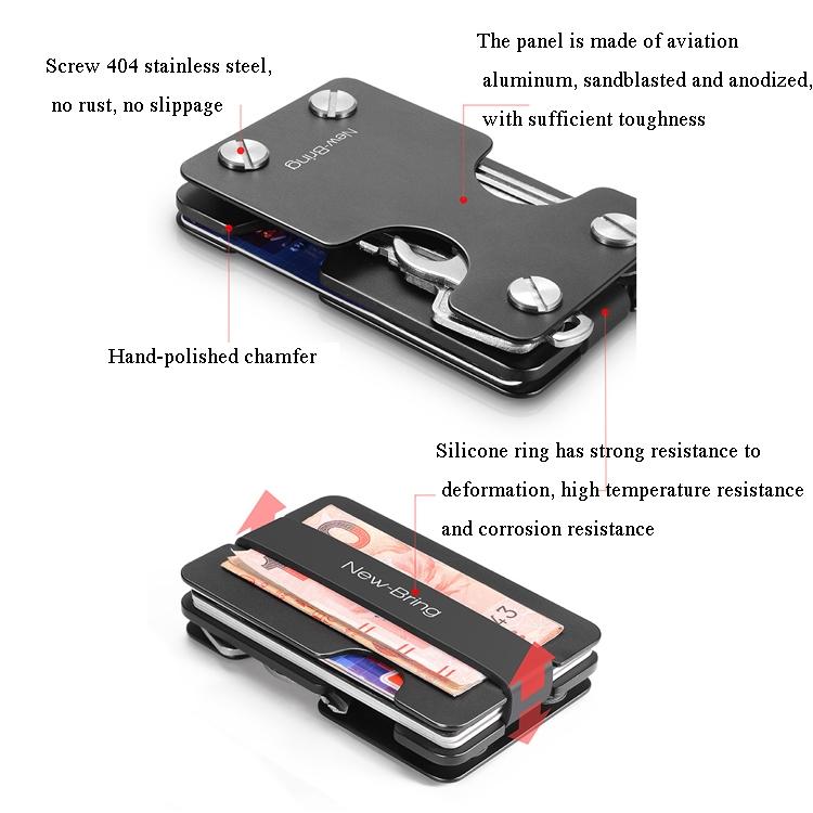 Multifunctional Edc Wallet For Keys & U Disk New Bring Metal Card Holder - Carbon Fiber