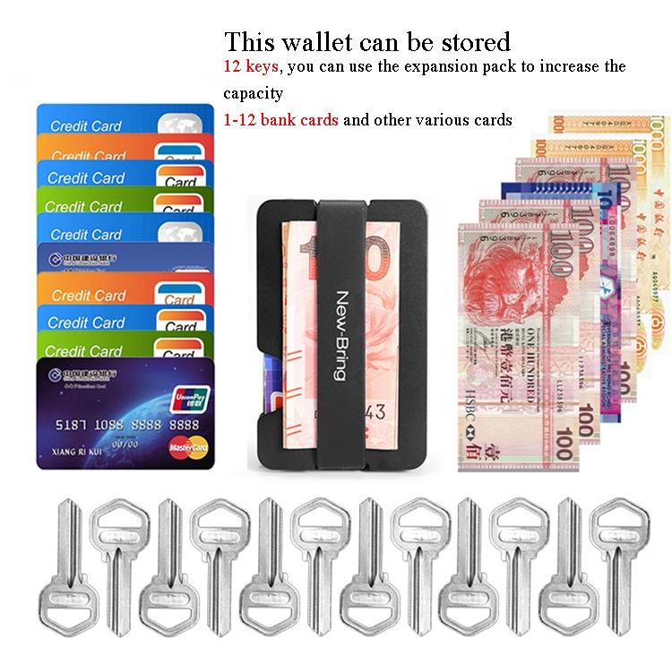 Multifunctional Edc Wallet For Keys & U Disk New Bring Metal Card Holder - Carbon Fiber