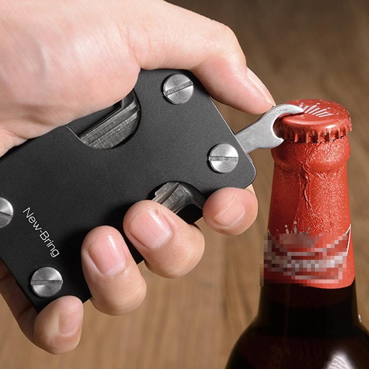 Multifunctional Edc Wallet For Keys & U Disk New Bring Metal Card Holder - Carbon Fiber