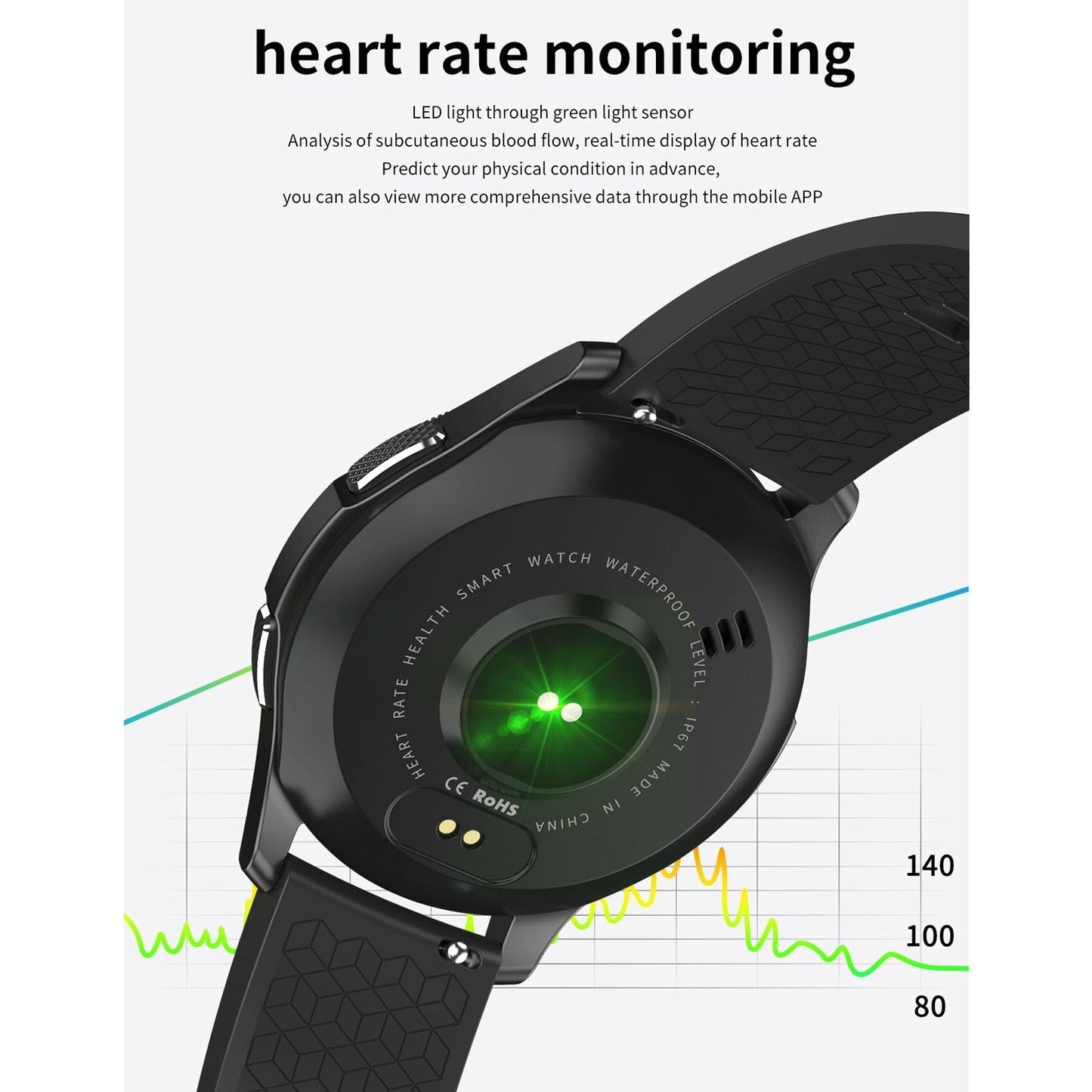 Waterproof Smart Bracelet With Touch Screen Bluetooth Call And Heart Rate Monitor - Silver