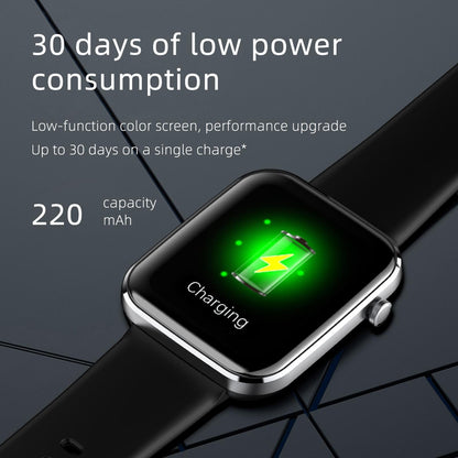 1.69 Inch Ip67 Waterproof Smart Watch With Touch Screen Health Monitoring - Black
