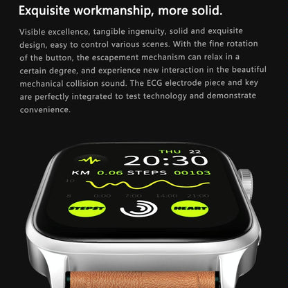 1.85 Inch Tft Screen Leather Band Health Smart Watch Support Bluetooth Call / Plateau Blood Oxygen / Body Temperature / Arrhythmia / Ti Heart Rate Monitoring - Brown