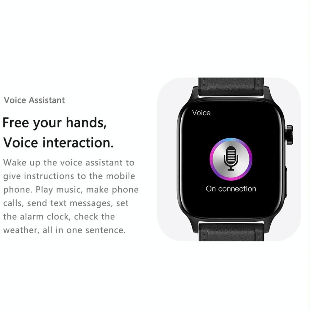 1.85 Inch Tft Screen Leather Band Health Smart Watch Support Bluetooth Call / Plateau Blood Oxygen / Body Temperature / Arrhythmia / Ti Heart Rate Monitoring - Brown