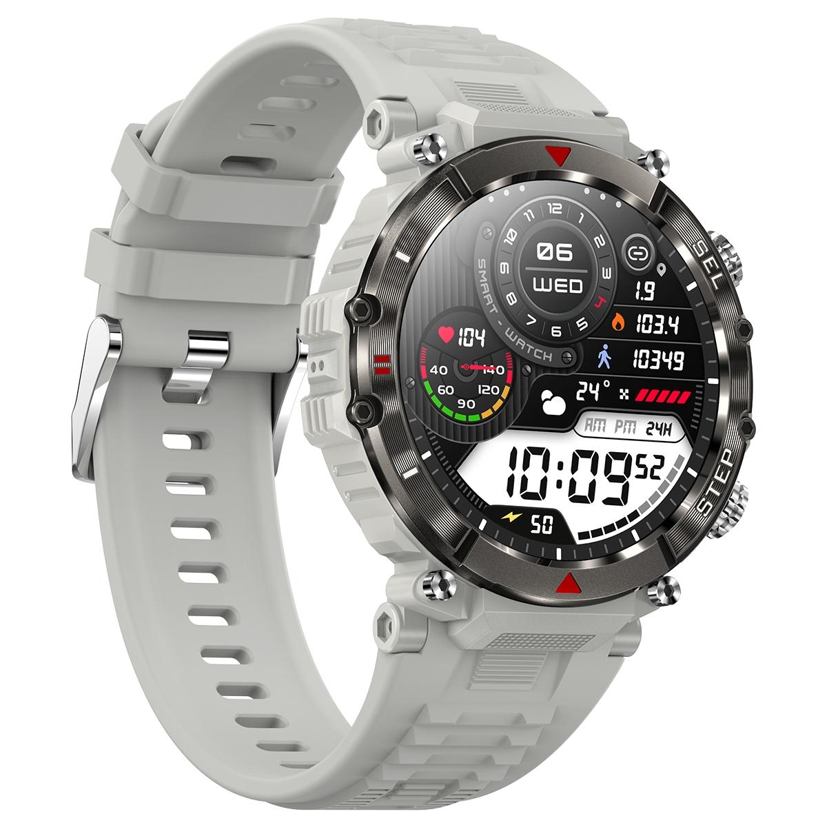 Smart Wristband With Waterproof Heart Rate And Blood Pressure Monitoring - Grey