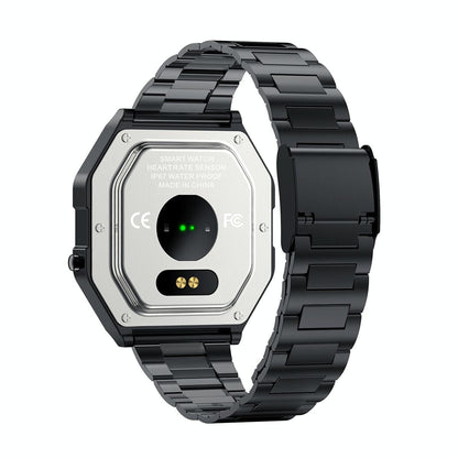 Waterproof Steel Smart Watch With Colour Screen - Gold