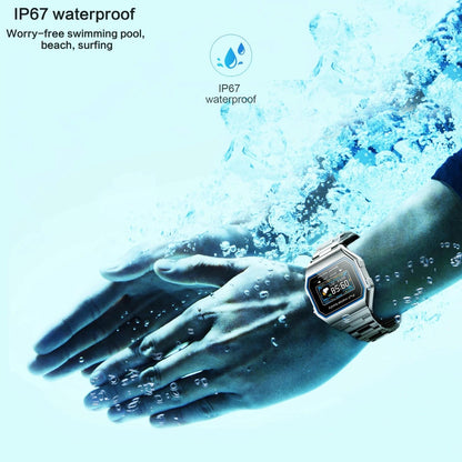 Waterproof Steel Smart Watch With Colour Screen - Gold