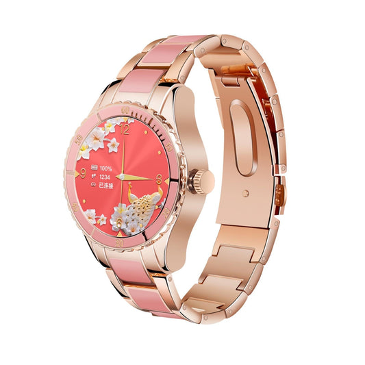 Smart Bracelet With Touch Screen Heart Monitoring Voice Control And Cycle Reminder - Pink