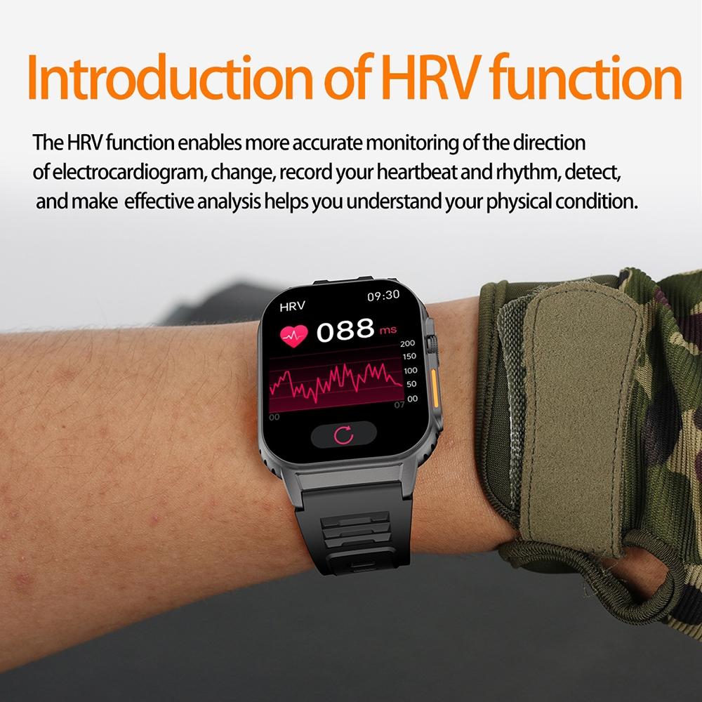2.01 Inch Waterproof Smart Watch With Bluetooth Call & Health Tracking - Black