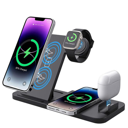 Foldable 4 In 1 Wireless Charger For Mobile Devices - White
