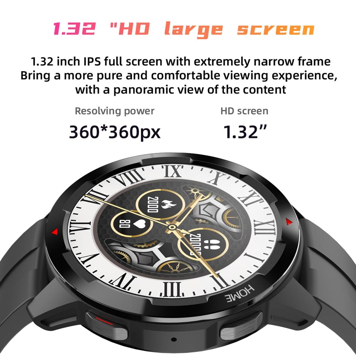 1.32 Inch Tft Screen Smart Watch Support Bluetooth Call & Alipay - Blue