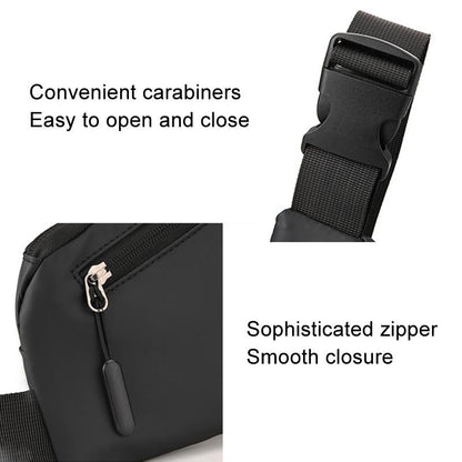 Leather Anti Theft Triangle Bag Secure Crossbody Chest Bag - Black