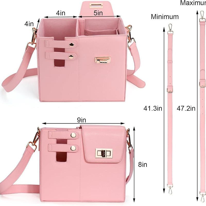 Leather Shoulder Bag For Water Bottles Fits Most Brands - Black