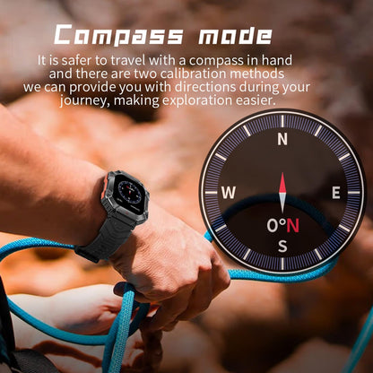 2.0 Inch Bt5.1 Ip67 Sport Smart Watch Support Bluetooth Call / Sleep / Blood Oxygen / Heart Rate / Blood Pressure Health Monitor - White + Camouflage