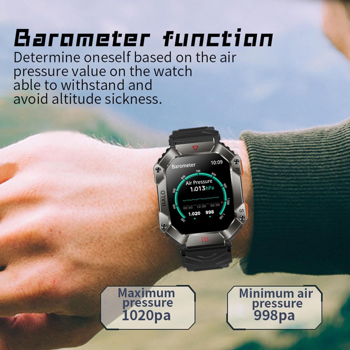 2.0 Inch Bt5.1 Ip67 Sport Smart Watch Support Bluetooth Call / Sleep / Blood Oxygen / Heart Rate / Blood Pressure Health Monitor - White + Camouflage