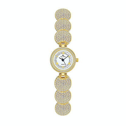 Diamond-inlaid Women Chain Watch - Elegant Accessory - Silver