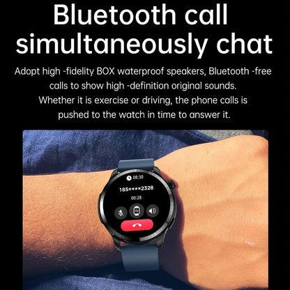 1.39 Inch Ip67 Waterproof Leather Band Smart Watch Supports Bluetooth Call / Blood Oxygen / Body Temperature Monitoring - Brown