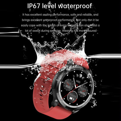 1.39 Inch Ip67 Waterproof Leather Band Smart Watch Supports Bluetooth Call / Blood Oxygen / Body Temperature Monitoring - Brown