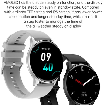 1.43 Inch Bt5.0 Ip67 Sport Smart Watch Support Bluetooth Call / Message Notification / Heart Rate / Blood Pressure Health Monitor - Silver