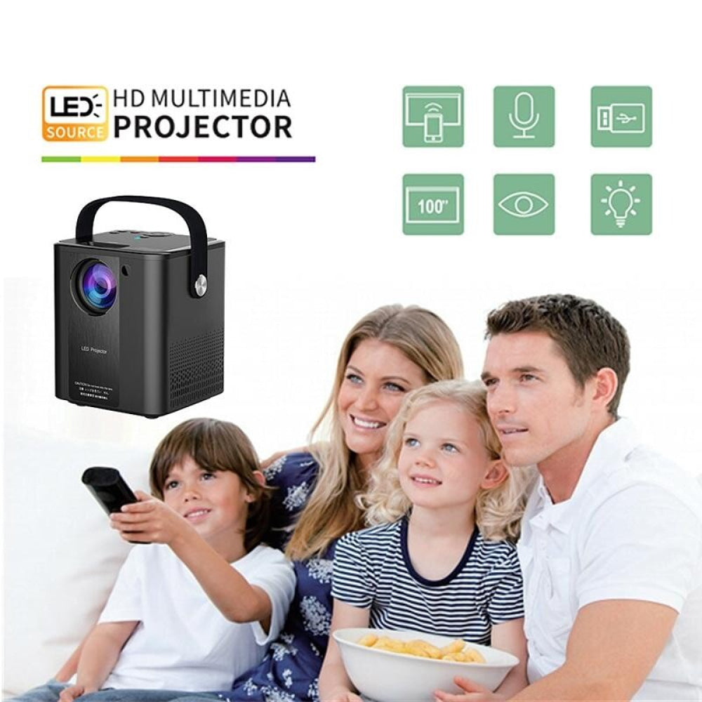 C500 Portable Mini Led Home Hd Projector - Black Same Screen Version