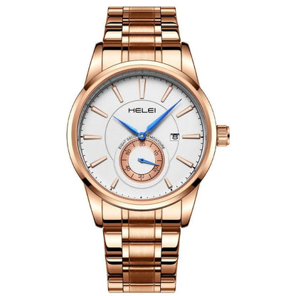 Waterproof Men Quartz Watch with Night Light - H9009b-g - Silver Gray
