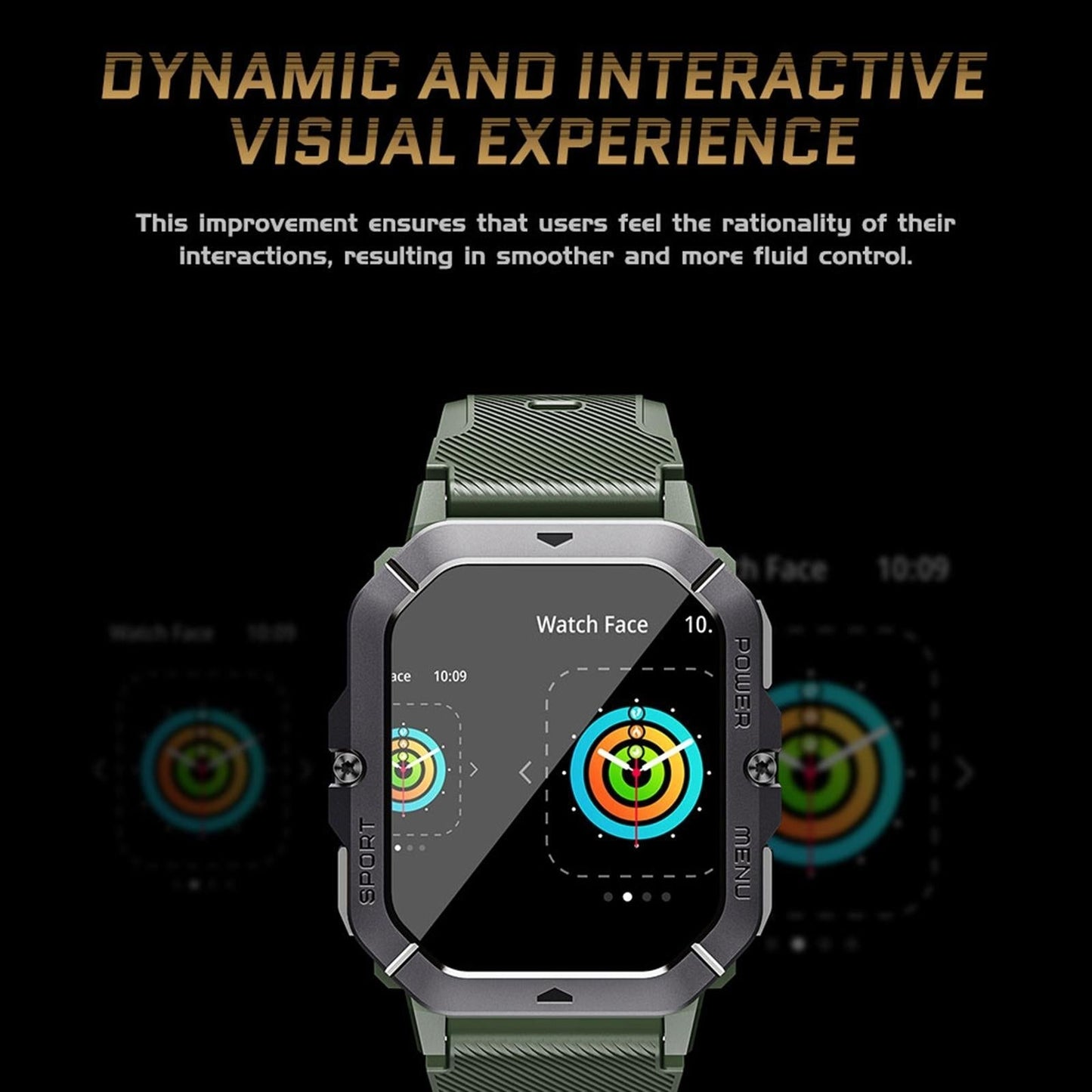 2.02 Inch Sport Smart Watch Support Bluetooth Call / Sleep / Blood Oxygen / Heart Rate / Blood Pressure Health Monitor - Green