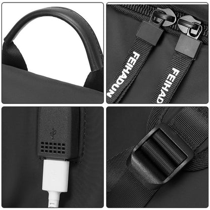 Multifunctional Oxford Laptop Backpack in Black