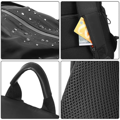 Black Oxford Laptop Backpack - Multifunctional